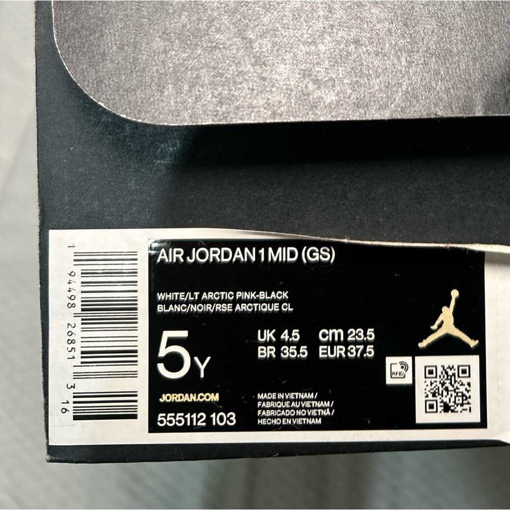 Air Jordan 1 Mid GS White Light Arctic Pink - Picture 2 of 9
